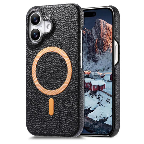 Litchi Texture Brushed MagSafe PU Back Cover Phone Case, For iPhone 18 Pro / 17 Pro, For iPhone 18 Pro Max / 17 Pro Max, For iPhone 17, For iPhone 16 Pro Max, For iPhone 16 Pro, For iPhone 16 Plus