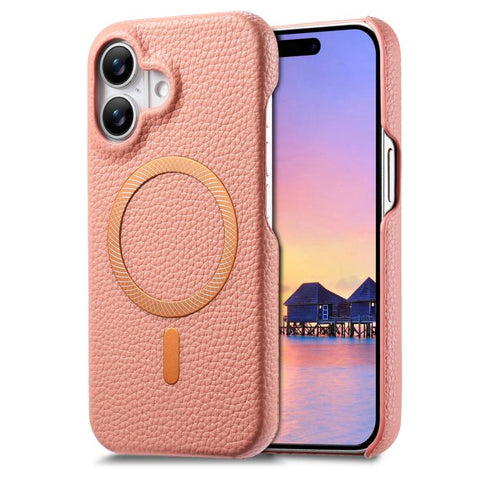 Litchi Texture Brushed MagSafe PU Back Cover Phone Case, For iPhone 18 Pro / 17 Pro, For iPhone 18 Pro Max / 17 Pro Max, For iPhone 17, For iPhone 16 Pro Max, For iPhone 16 Pro, For iPhone 16 Plus