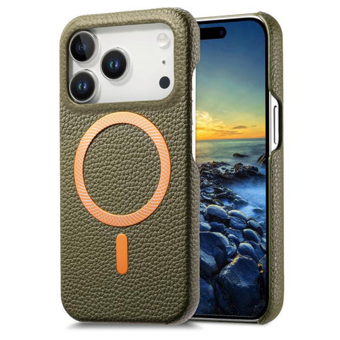 Litchi Texture Brushed MagSafe PU Back Cover Phone Case, For iPhone 18 Pro / 17 Pro, For iPhone 18 Pro Max / 17 Pro Max, For iPhone 17, For iPhone 16 Pro Max, For iPhone 16 Pro, For iPhone 16 Plus