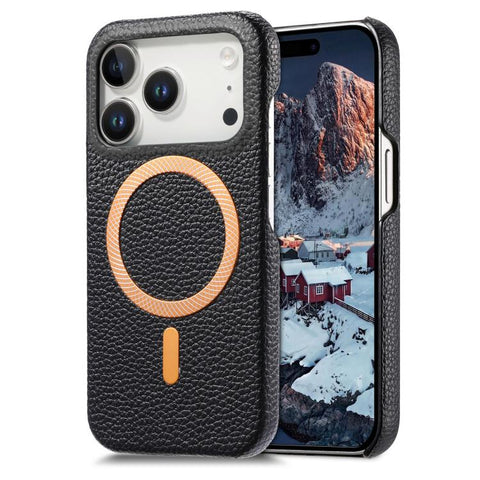 Litchi Texture Brushed MagSafe PU Back Cover Phone Case, For iPhone 18 Pro / 17 Pro, For iPhone 18 Pro Max / 17 Pro Max, For iPhone 17, For iPhone 16 Pro Max, For iPhone 16 Pro, For iPhone 16 Plus
