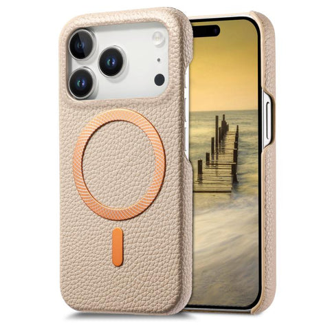 Litchi Texture Brushed MagSafe PU Back Cover Phone Case, For iPhone 18 Pro / 17 Pro, For iPhone 18 Pro Max / 17 Pro Max, For iPhone 17, For iPhone 16 Pro Max, For iPhone 16 Pro, For iPhone 16 Plus