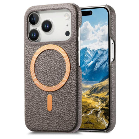 Litchi Texture Brushed MagSafe PU Back Cover Phone Case, For iPhone 18 Pro / 17 Pro, For iPhone 18 Pro Max / 17 Pro Max, For iPhone 17, For iPhone 16 Pro Max, For iPhone 16 Pro, For iPhone 16 Plus