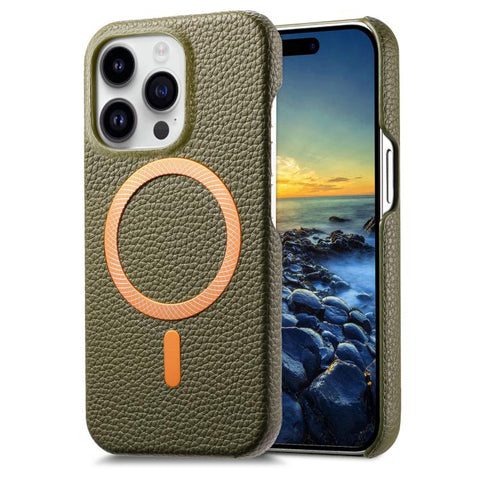 Litchi Texture Brushed MagSafe PU Back Cover Phone Case, For iPhone 18 Pro / 17 Pro, For iPhone 18 Pro Max / 17 Pro Max, For iPhone 17, For iPhone 16 Pro Max, For iPhone 16 Pro, For iPhone 16 Plus