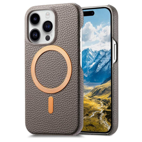 Litchi Texture Brushed MagSafe PU Back Cover Phone Case, For iPhone 16, For iPhone 15 Pro Max, For iPhone 15 Pro, For iPhone 15 Plus, For iPhone 15, For iPhone 14 Plus