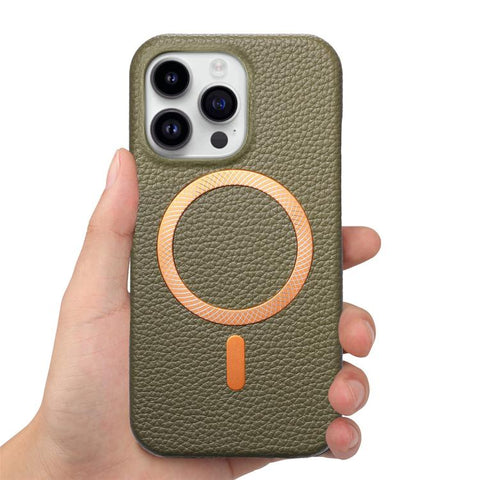 Litchi Texture Brushed MagSafe PU Back Cover Phone Case, For iPhone 14, For iPhone 14 Pro, For iPhone 14 Pro Max, For iPhone 13 Pro Max, For iPhone 13 Pro, For iPhone 13