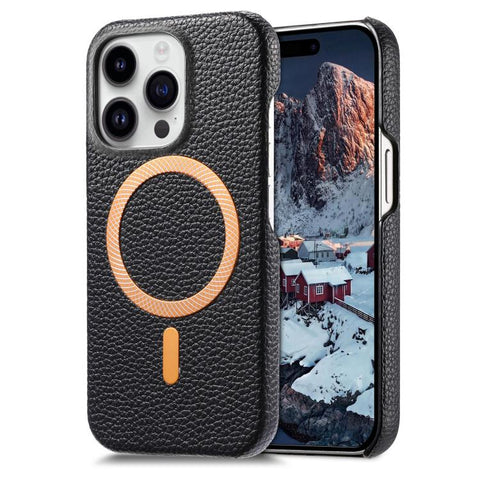 Litchi Texture Brushed MagSafe PU Back Cover Phone Case, For iPhone 14, For iPhone 14 Pro, For iPhone 14 Pro Max, For iPhone 13 Pro Max, For iPhone 13 Pro, For iPhone 13