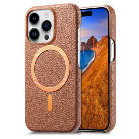 Litchi Texture Brushed MagSafe PU Back Cover Phone Case, For iPhone 14, For iPhone 14 Pro, For iPhone 14 Pro Max, For iPhone 13 Pro Max, For iPhone 13 Pro, For iPhone 13