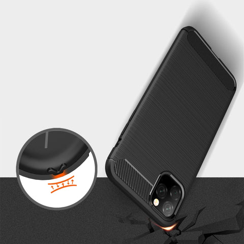 Brushed Texture Carbon Fiber TPU Case for  iPhone XI Max 2019, For iPhone 11 Pro Max