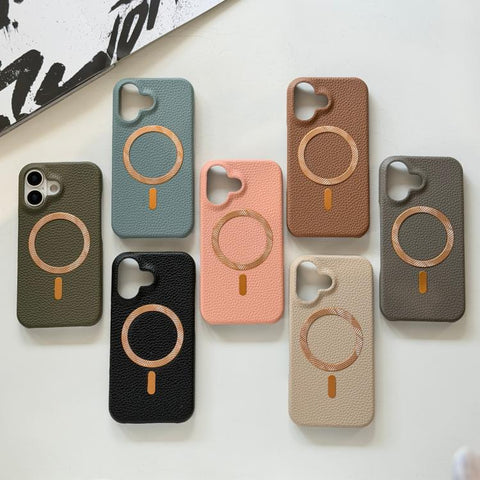 Litchi Texture Brushed MagSafe PU Back Cover Phone Case, For iPhone 14, For iPhone 14 Pro, For iPhone 14 Pro Max, For iPhone 13 Pro Max, For iPhone 13 Pro, For iPhone 13