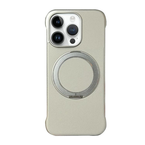 Frameless Leather-Skin PC MagSafe Holder Phone Case, For iPhone 14 Plus, For iPhone 14, For iPhone 14 Pro, For iPhone 14 Pro Max, For iPhone 13 Pro Max, For iPhone 13 Pro