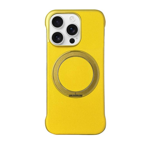 Frameless Leather-Skin PC MagSafe Holder Phone Case, For iPhone 18 Pro / 17 Pro, For iPhone 18 Pro Max / 17 Pro Max, For iPhone 17, For iPhone Air, For iPhone 16 Pro Max, For iPhone 16 Pro