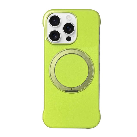 Frameless Leather-Skin PC MagSafe Holder Phone Case, For iPhone 18 Pro / 17 Pro, For iPhone 18 Pro Max / 17 Pro Max, For iPhone 17, For iPhone Air, For iPhone 16 Pro Max, For iPhone 16 Pro