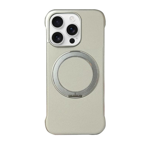 Frameless Leather-Skin PC MagSafe Holder Phone Case, For iPhone 18 Pro / 17 Pro, For iPhone 18 Pro Max / 17 Pro Max, For iPhone 17, For iPhone Air, For iPhone 16 Pro Max, For iPhone 16 Pro