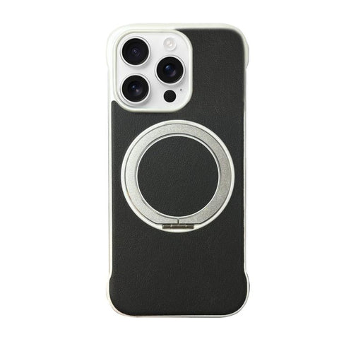 Frameless Leather-Skin PC MagSafe Holder Phone Case, For iPhone 18 Pro / 17 Pro, For iPhone 18 Pro Max / 17 Pro Max, For iPhone 17, For iPhone Air, For iPhone 16 Pro Max, For iPhone 16 Pro