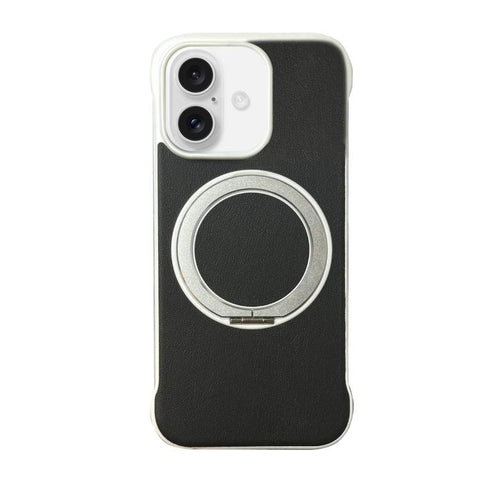 Frameless Leather-Skin PC MagSafe Holder Phone Case, For iPhone 18 Pro / 17 Pro, For iPhone 18 Pro Max / 17 Pro Max, For iPhone 17, For iPhone Air, For iPhone 16 Pro Max, For iPhone 16 Pro