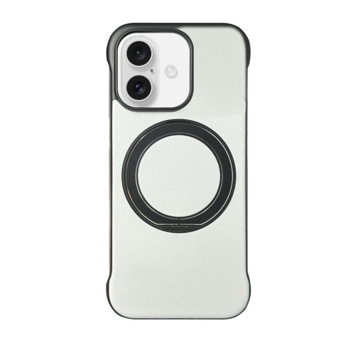 Frameless Leather-Skin PC MagSafe Holder Phone Case, For iPhone 18 Pro / 17 Pro, For iPhone 18 Pro Max / 17 Pro Max, For iPhone 17, For iPhone Air, For iPhone 16 Pro Max, For iPhone 16 Pro