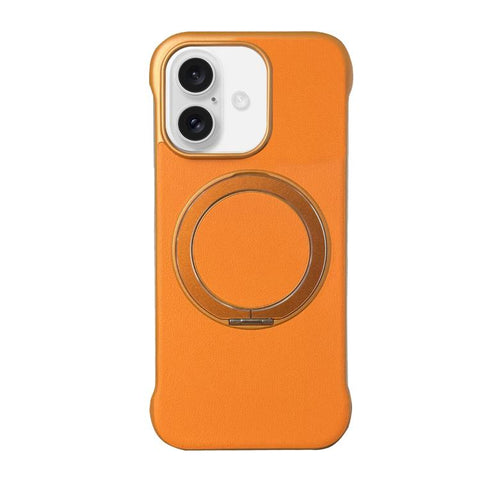 Frameless Leather-Skin PC MagSafe Holder Phone Case, For iPhone 18 Pro / 17 Pro, For iPhone 18 Pro Max / 17 Pro Max, For iPhone 17, For iPhone Air, For iPhone 16 Pro Max, For iPhone 16 Pro