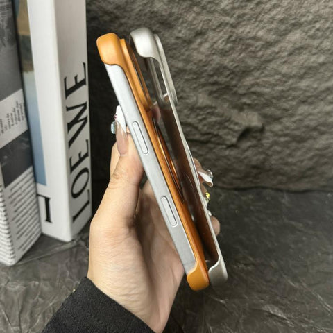 Frameless Leather-Skin PC MagSafe Holder Phone Case, For iPhone 13, For iPhone 12, For iPhone 12 Pro Max, For iPhone 12 Pro, For iPhone 11 Pro Max, For iPhone 11