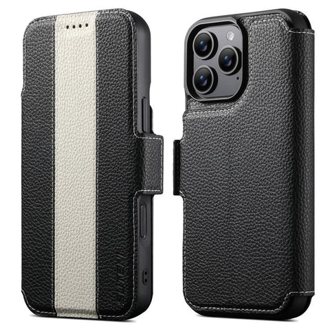 Suteni Q08 2-in-1 Multi-function Magnetic Wallet Big Litchi Vegan Leather Phone Case, For iPhone 14, For iPhone 14 Pro, For iPhone 14 Pro Max, For iPhone 13 Pro Max, For iPhone 13 Pro, For iPhone 13