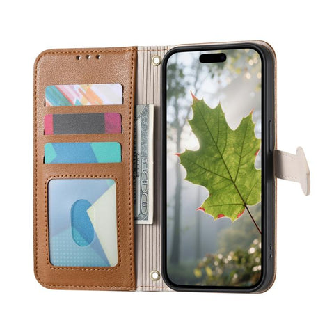Leaf Buckle Zipper Wallet Leather Phone Case with Strap, For Samsung Galaxy S25+ 5G, For Samsung Galaxy S25 Ultra 5G, For Samsung Galaxy A06 4G, For Samsung Galaxy S24 FE 5G, For Samsung Galaxy M15 5G, For Samsung Galaxy A55 5G, For Samsung Galaxy A35 ...