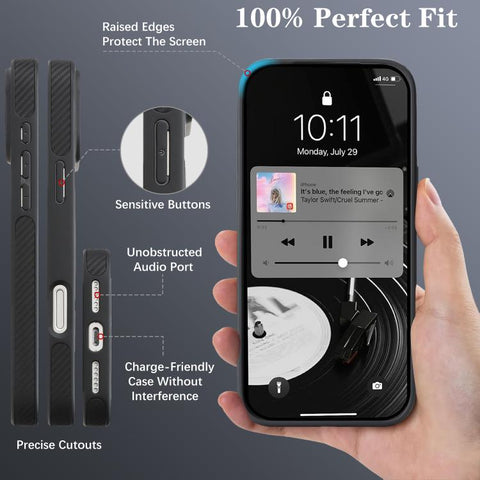 Carbon Fiber MagSafe Faux Leather Phone Case, For iPhone 14 Pro Max, For iPhone 13 Pro Max, For iPhone 13 Pro, For iPhone 13