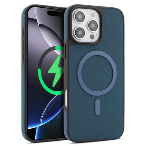 Carbon Fiber MagSafe Faux Leather Phone Case, For iPhone 14 Pro Max, For iPhone 13 Pro Max, For iPhone 13 Pro, For iPhone 13