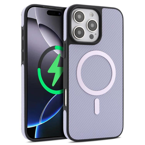 Carbon Fiber MagSafe Faux Leather Phone Case, For iPhone 14 Pro Max, For iPhone 13 Pro Max, For iPhone 13 Pro, For iPhone 13