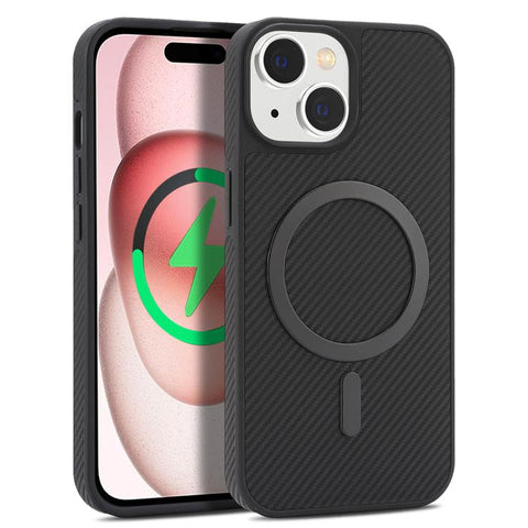 Carbon Fiber MagSafe Faux Leather Phone Case, For iPhone 14 Pro Max, For iPhone 13 Pro Max, For iPhone 13 Pro, For iPhone 13