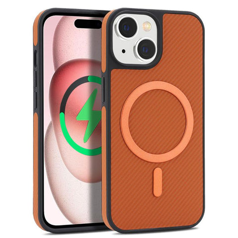 Carbon Fiber MagSafe Faux Leather Phone Case, For iPhone 14 Pro Max, For iPhone 13 Pro Max, For iPhone 13 Pro, For iPhone 13