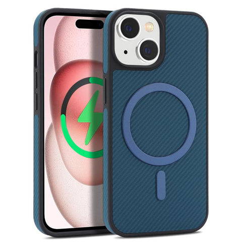 Carbon Fiber MagSafe Faux Leather Phone Case, For iPhone 14 Pro Max, For iPhone 13 Pro Max, For iPhone 13 Pro, For iPhone 13