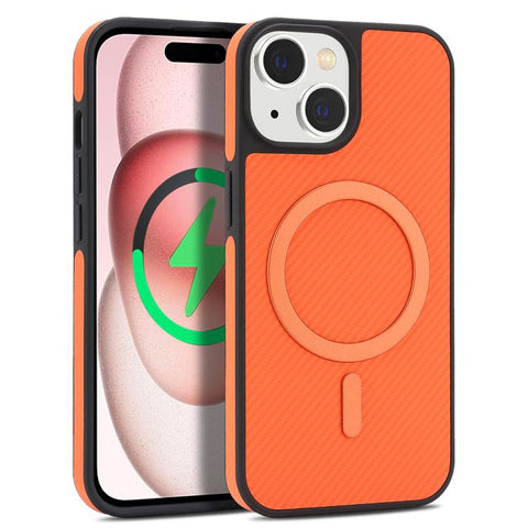 Carbon Fiber MagSafe Faux Leather Phone Case, For iPhone 14 Pro Max, For iPhone 13 Pro Max, For iPhone 13 Pro, For iPhone 13