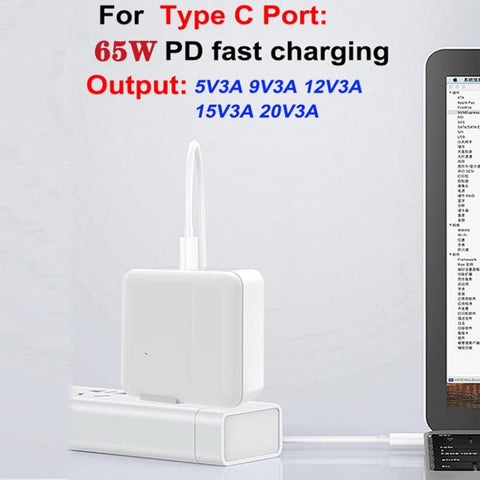 TE-PD65 GaN PD 65W + QC4.0 USB Fully Compatible Protocol Charger for MacBook ，UK Plug