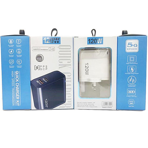 TE-PD65 GaN PD 65W + QC4.0 USB Fully Compatible Protocol Charger for MacBook ，UK Plug