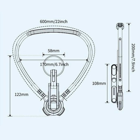 G02S Rotation Adjustable Silicone Neckband Magnetic Phone Holder for First-Person Perspective Video Shooting, G02S