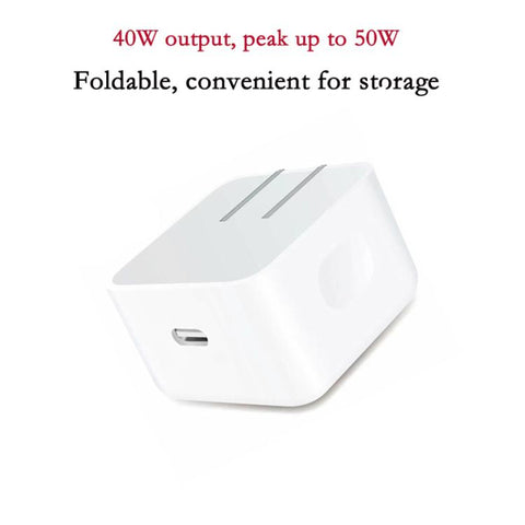 A3365 PD40W USB-C / Type-C Charger with Type-C to Type-C / 8 Pin Data Cable, US Plug, US Plug + 1m 2-in-1 Cable