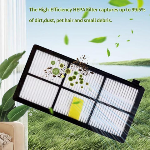 JUNSUNMAY 4pcs Sweeper Clean Filter with Brush for iRobot Roomba 800 / 900 Series, Clean Filter