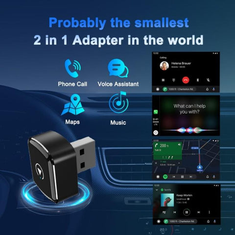 M26 5.8G / 2.4G Dual Band WiFi Bluetooth USB Dongle 2 in 1 For CarPlay / Android Auto Car Adapter, M26
