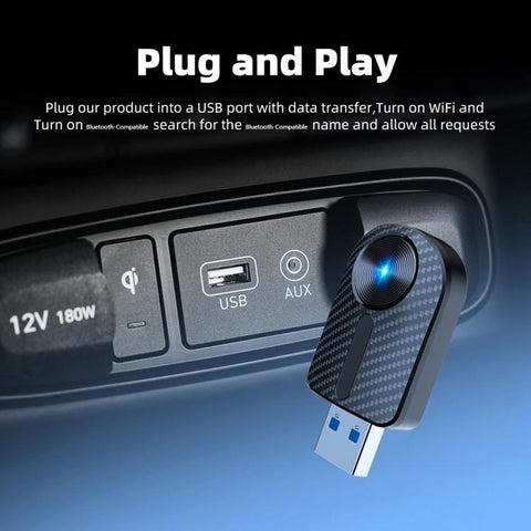 M27 For CarPlay / Android Auto Wired to Wireless Car Adapter 2 in 1 Plug and Play USB AI Box, M27