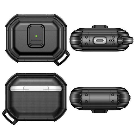 Snap-Lock Shockproof PC Headphone Cover with Carabiner, For AirPods Pro 3, For AirPods Pro 2