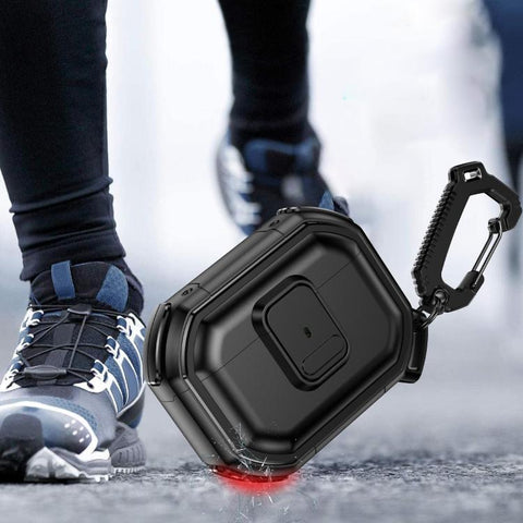 Snap-Lock Shockproof PC Headphone Cover with Carabiner, For AirPods Pro 3, For AirPods Pro 2
