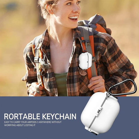 Bilateral Spring Action Switch PC Earphone Protective Cover with Carabiner, For AirPods Pro 3, For AirPods Pro 2