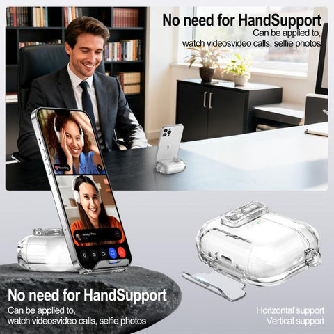 Starry Magnetic Buckle Stand TPU Earphone Protective Cover with Finger Ring, For AirPods Pro 3