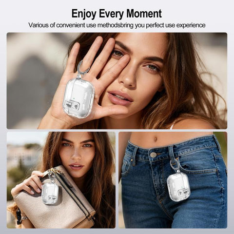 Starry Magnetic Buckle Stand TPU Earphone Protective Cover with Finger Ring, For AirPods Pro 3