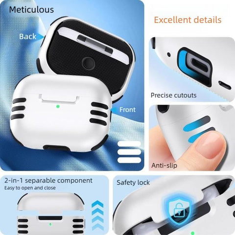 Full Coverage Airbag Shockproof Protective Cover with Lanyard Ring, For AirPods Pro 2