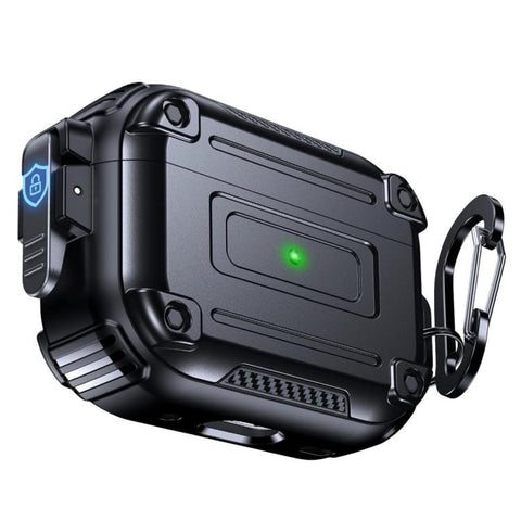 Armor Carbon Fibre Safety Buckle Earphone Protective Cover with Carabiner, For AirPods Pro 2