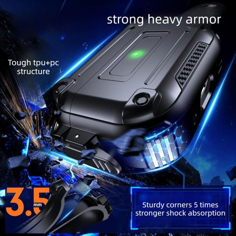 Armor Carbon Fibre Safety Buckle Earphone Protective Cover with Carabiner, For AirPods Pro 2