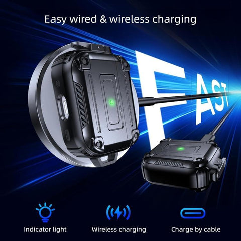 Armor Carbon Fibre Safety Buckle Earphone Protective Cover with Carabiner, For AirPods Pro 2