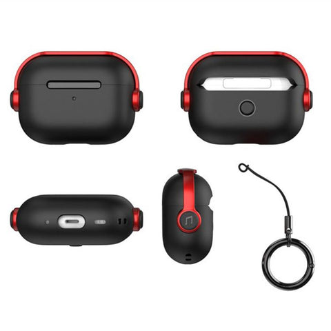 Music Boy TPU Earphone Protective Cover with Lanyard Clip, For AirPods Pro 3