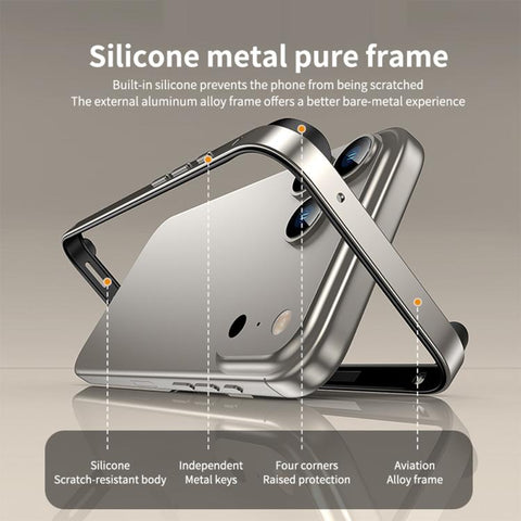 Metal Hybrid Silicone Four-Corner Shockproof Cooling Phone Frame Case, For iPhone 18 Pro / 17 Pro, For iPhone 18 Pro Max / 17 Pro Max, For iPhone 17, For iPhone Air
