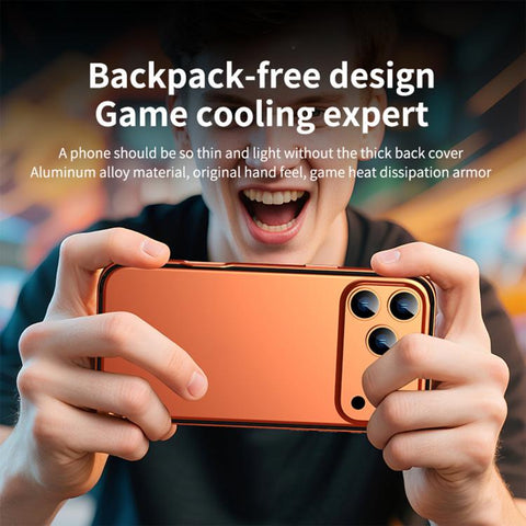 Metal Hybrid Silicone Four-Corner Shockproof Cooling Phone Frame Case, For iPhone 18 Pro / 17 Pro, For iPhone 18 Pro Max / 17 Pro Max, For iPhone 17, For iPhone Air